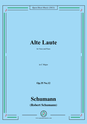 Book cover for Schumann-Alte Laute,Op.35 No.12,in C Major