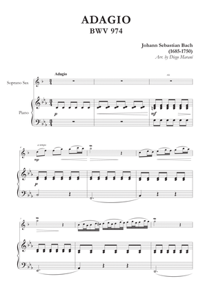 Book cover for Adagio from BWV 974 for Soprano Saxophone and Piano