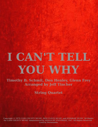 Book cover for I Can't Tell You Why