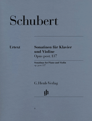 Book cover for Schubert - Sonatinas Op 137 D384-5 D408 Violin/Piano