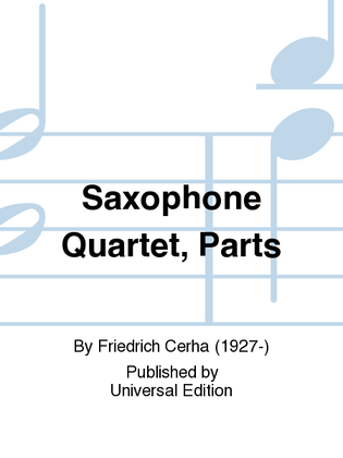 Book cover for Saxophone Quartet, Parts