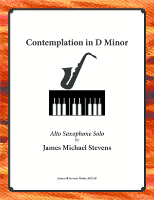 Book cover for Contemplation in D Minor - Alto Sax & Piano