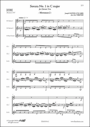 Book cover for Sonata No. 1 In C Major - Mvt 2