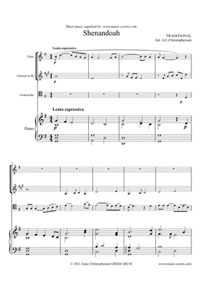 Book cover for Shenandoah - Flute, Clarinet, Cello and Piano