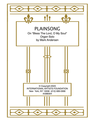 Book cover for Plainsong on Bless The Lord, O My Soul for organ by Mark Andersen