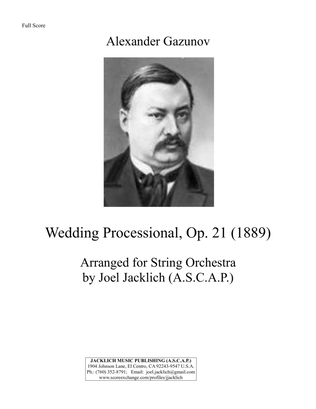 Book cover for Wedding Processional, Op. 21 (1889) for String Orchestra