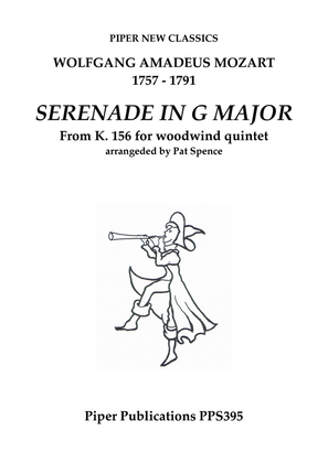 Book cover for MOZART: SERENADE IN G MAJOR K. 156 for woodwind quintet