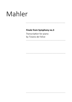 Mahler - Symphony no.3 Finale - Piano solo