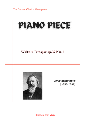 Book cover for Brahms - Waltz in B major op.39 NO.1