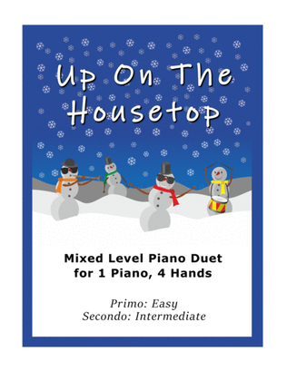 Book cover for Up On the Housetop (Easy Piano Duet; 1 Piano, 4-Hands)