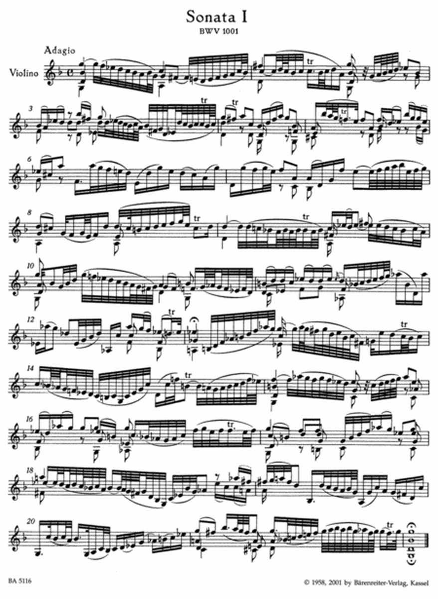 3 Sonatas And 3 Partitas For Solo Violin, BWV 1001-1006