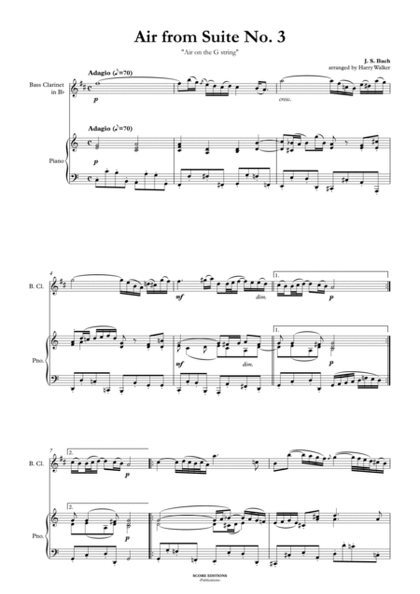 Bach Air from Suite No.3 (for Bass Clarinet and Piano) image number null