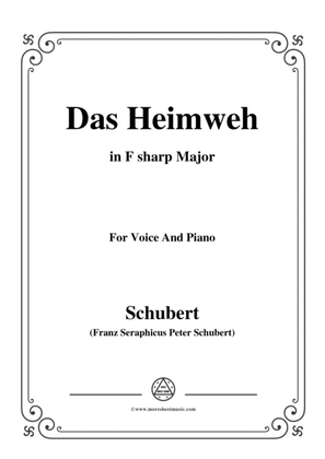 Book cover for Schubert-Das Heimweh,in F sharp Major,for Voice&Piano