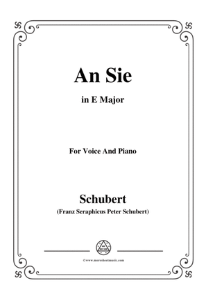 Schubert-An Sie,in E Major,for Voice&Piano