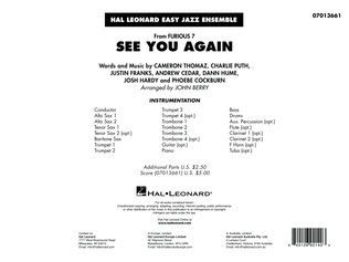 Book cover for See You Again (from Furious 7) (arr. John Berry) - Conductor Score (Full Score)