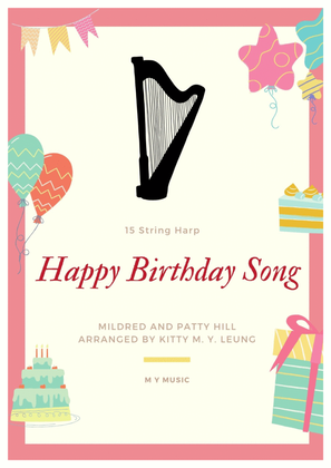 Book cover for Happy Birthday Song - 15 String Harp