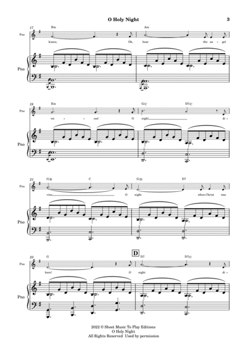 O Holy Night - Voice and Piano - G Major - W/Chords (Full Score and Parts) image number null