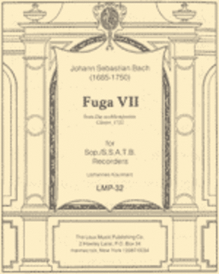 Book cover for Fuga VII from das wohltemperirte Clavier, 1722