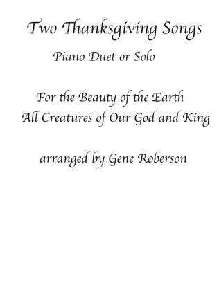 Two Thanksgiving Songs for Piano Duet - Solo