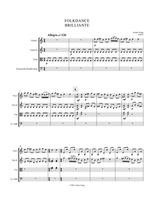 Book cover for Folkdance Brilliante (arranged for String Orchestra)