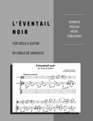 Book cover for L'éventail noir (for Viola & Guitar)
