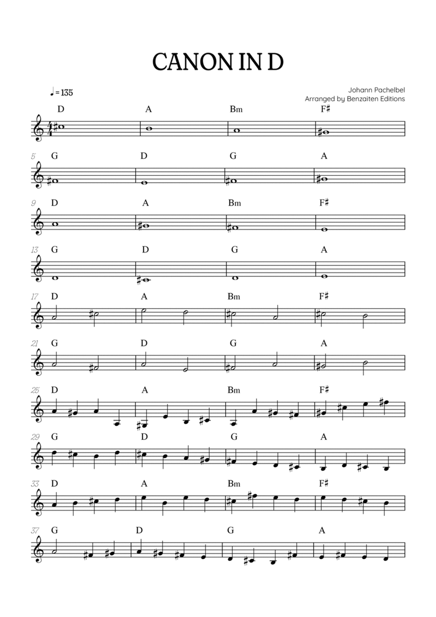Pachelbel Canon in D • french horn sheet music with chords image number null