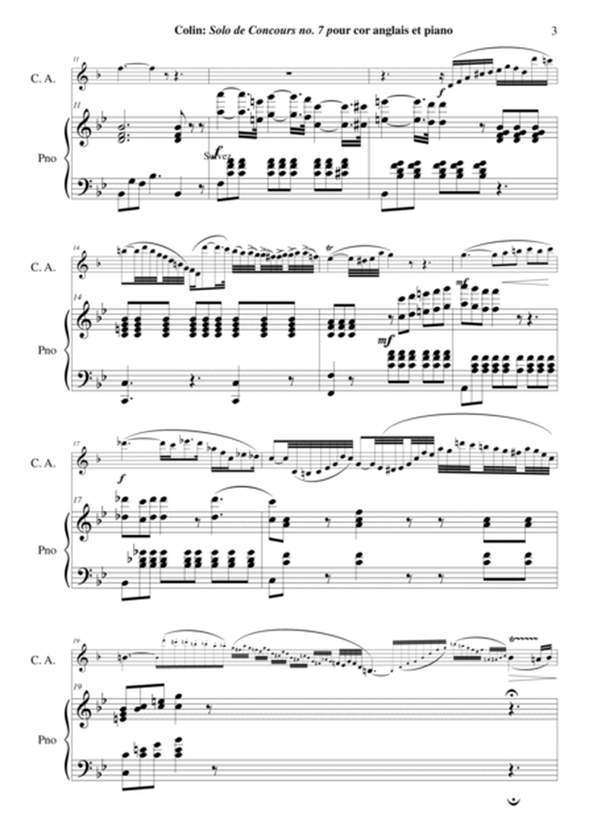 Charles Colin: Solo de Concours no. 7 for english horn in Fand piano, score and part