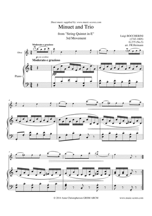 Book cover for Boccherini Minuet and Trio in E - Oboe and Piano