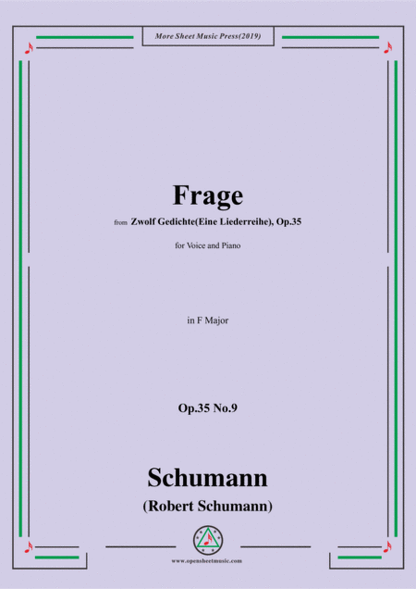 Schumann-Frage,Op.35 No.9 in F Major,for Voice&Piano image number null