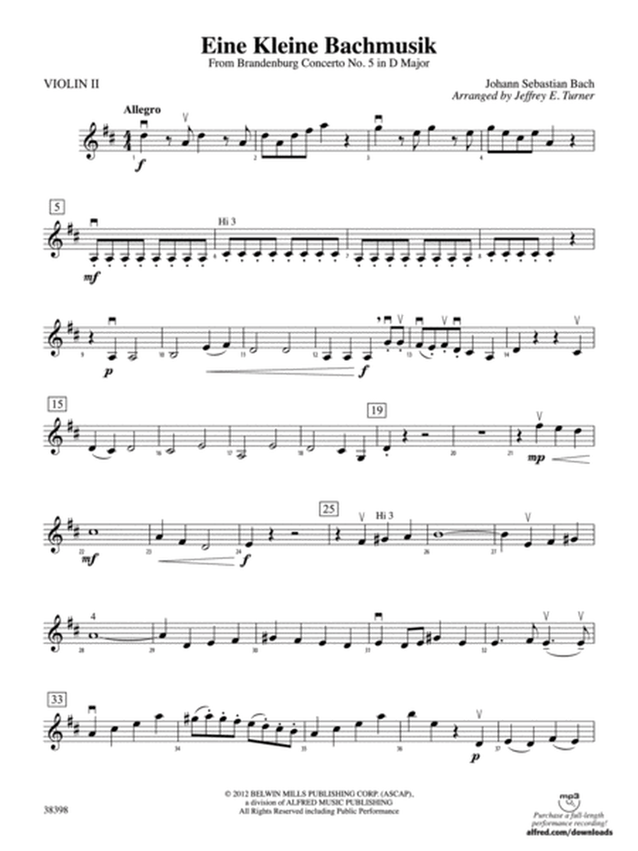 Eine Kleine Bachmusik (from Brandenburg Concerto No. 5 in D Major): 2nd Violin