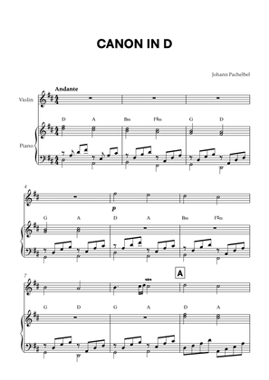 Book cover for Canon in D (for Violin and Piano)