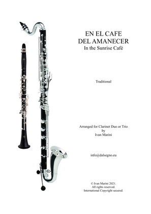 Book cover for EN EL CAFE DEL AMANECER (In the Sunrise Café) - for Clarinet Duo or Trio