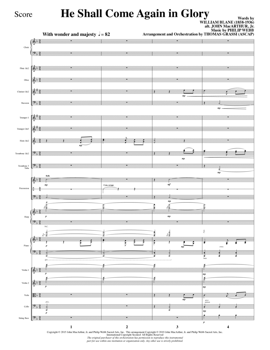 He Shall Come Again in Glory (arr. Thomas Grassi) - Full Score