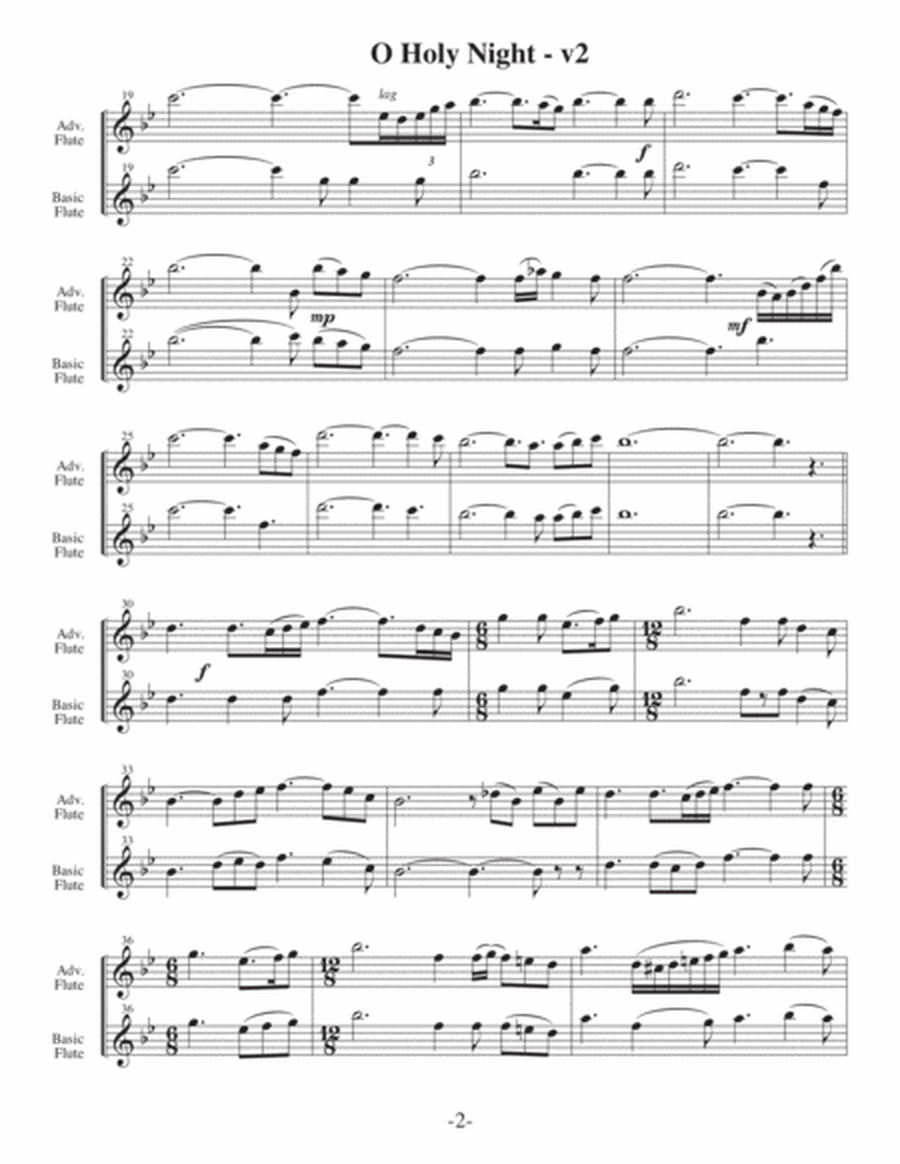 O Holy NIght-v2 (Arrangements Level 3-5 for FLUTE + Written Acc) image number null