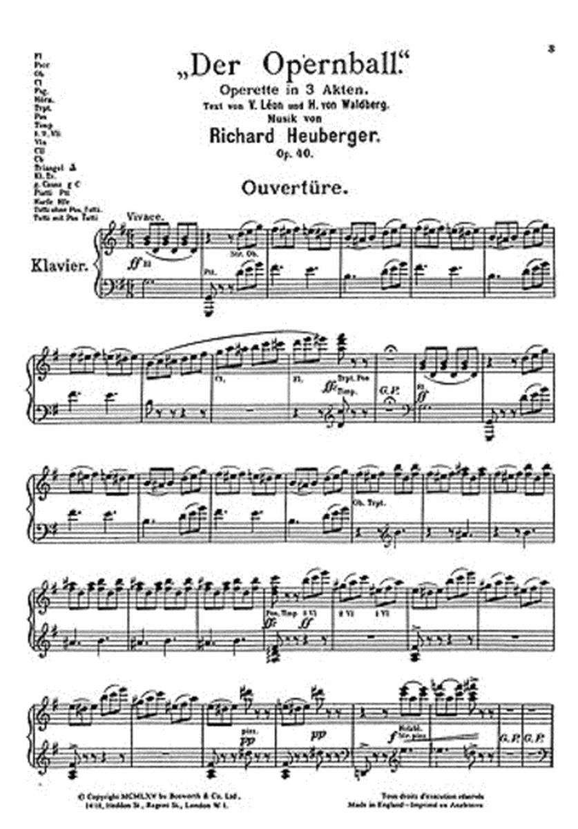 The Opera Ball (Vocal Score)