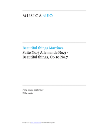 Book cover for Suite No.3 Allemande No.3-Beautiful things Op.10 No.7