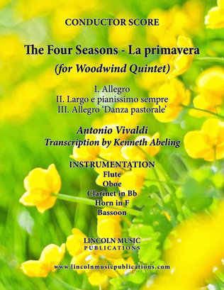 Book cover for The Four Seasons - La Primavera (for Woodwind Quintet)