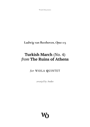Book cover for Turkish March by Beethoven for Viola Quintet