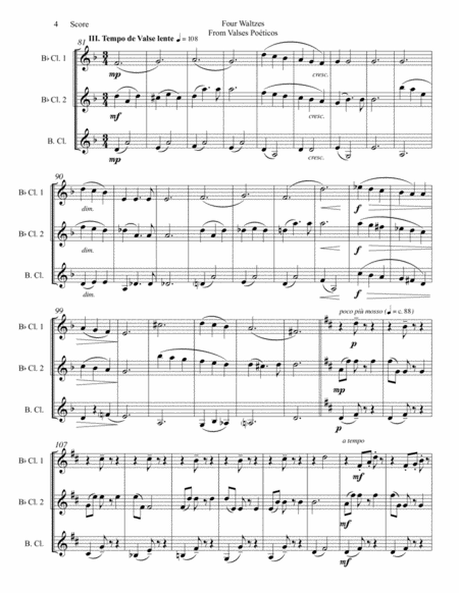 Granados - 4 Waltzes set for Clarinet Trio image number null