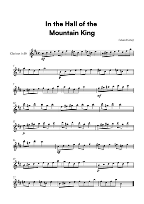 Book cover for Edvard Grieg - In the Hall of the Mountain King (for Clarinet in Bb Solo)