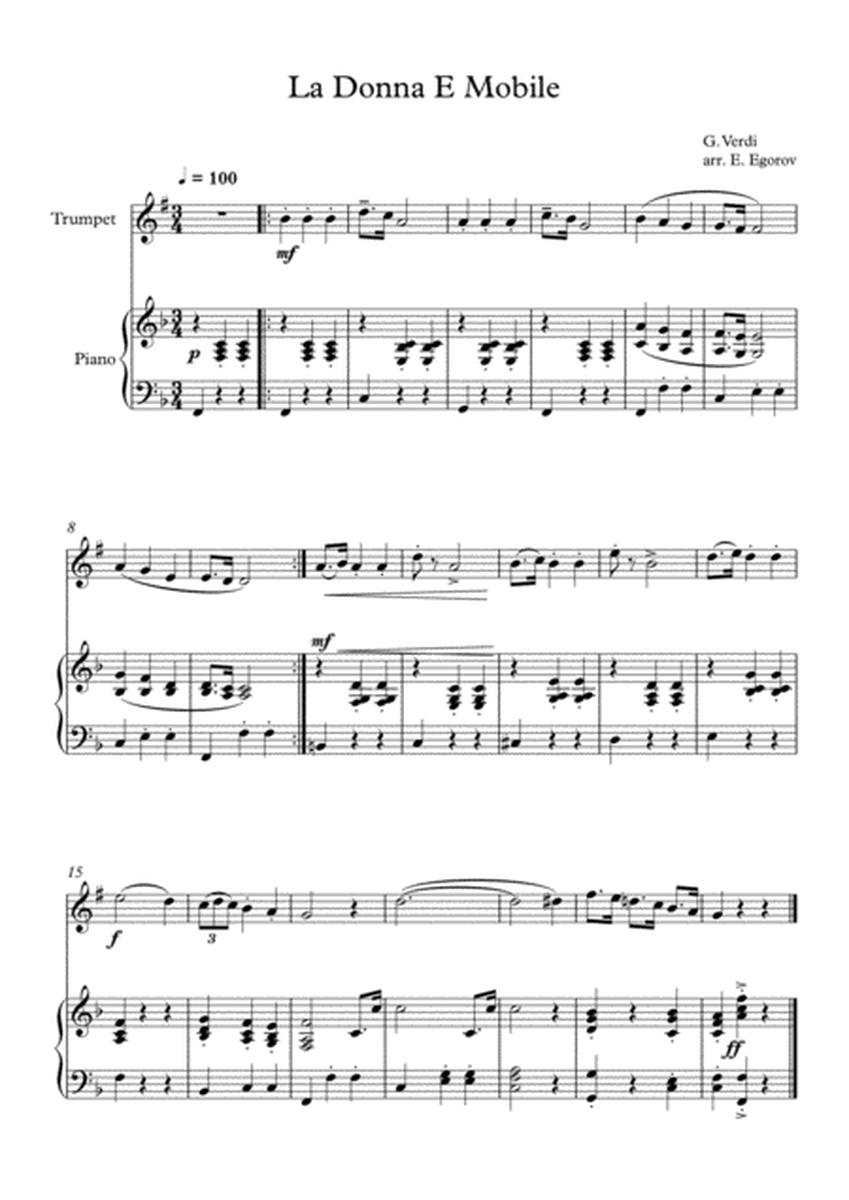 La Donna E Mobile, Giuseppe Verdi, For Trumpet & Piano image number null