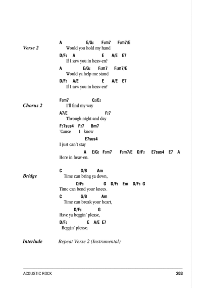 Tears In Heaven - Piano Chords/Lyrics