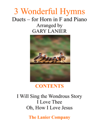 Book cover for Gary Lanier: 3 WONDERFUL HYMNS (Duets for Horn in F & Piano)