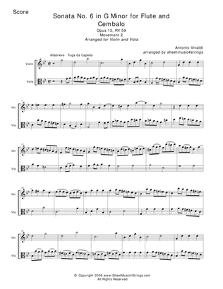 Vivaldi, A. - Sonata No.1 Mvt. 2 for Violin and Viola
