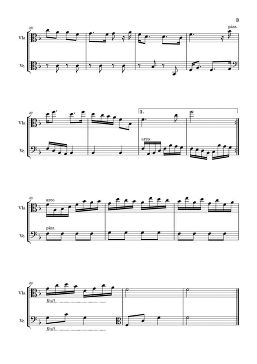 Scottish Folk Song - Auld Lang Sine. Arrangement for Viola and Violoncello image number null