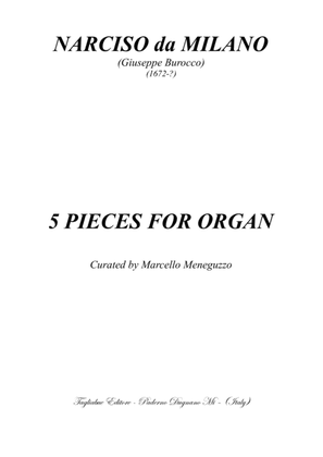 Book cover for NARCISO da MILANO - 5 PIECES FOR ORGAN