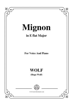 Book cover for Wolf-Mignon in E flat Major,for Voice and Piano