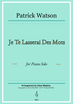 Book cover for Je Te Laisserai Des Mots