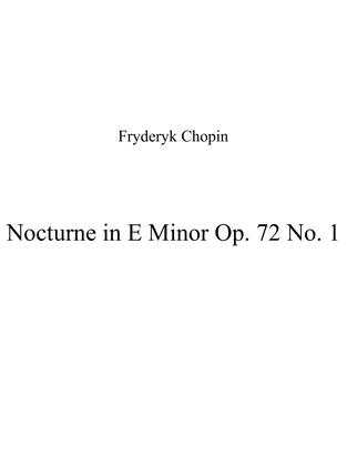 Book cover for Nocturne in E Minor Op. 72 No. 1