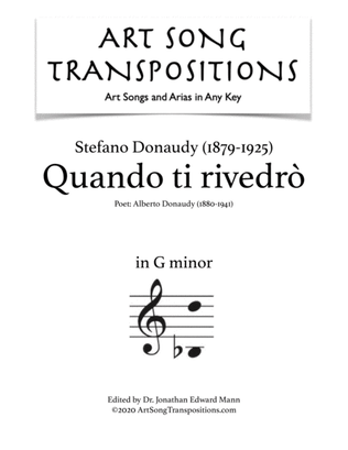 Book cover for DONAUDY: Quando ti rivedrò (transposed to G minor)